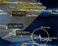 De tropische Caribische orkaan naam.